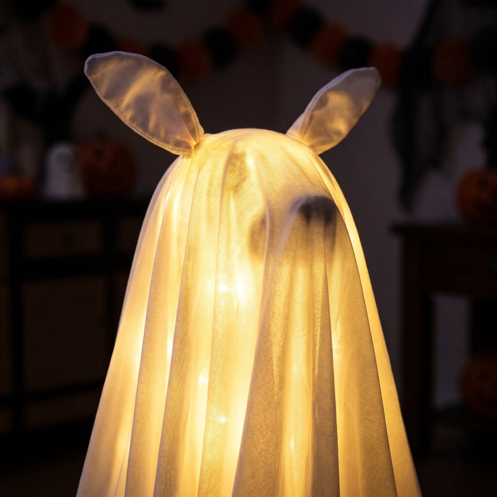 Haunt & Co Halloween Decorations, LED Lighted Ghost Walking Dog Statues, Spooky Halloween Indoor Decor for Home Tabletop Patio Garden Ornament (Ghost*1?? Ghost Dog*2)