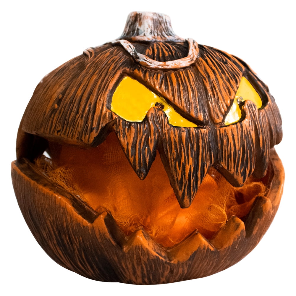 Haunt & Co Halloween Pumpkin Head Yard Decor Lighting 2025 New Gourdo Jack-O-Lantern Decor Mouth Open Vintage Pumpkin Halloween Lights Indoor & Outdoor Scary Decorations for Haunted House Porch Yard Party Decor