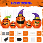 Haunt & Co (2 pack) 8FT Halloween Inflatable Pumpkins Blow ups Outdoor Decorations, Five Pumpkins with LED Lights