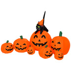 Haunt & Co Gymax Inflatable Pumpkin Combo 7.5ft Length w/ LED Lights