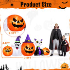 Haunt & Co 8FT Halloween Inflatable Pumpkins Ghost Cat with Lights,Blow ups Outdoor Decorations