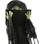Haunt & Co 5.5 ft Poseable Witch with Spell Book, Lights and Sound, Indoor/Covered Outdoor