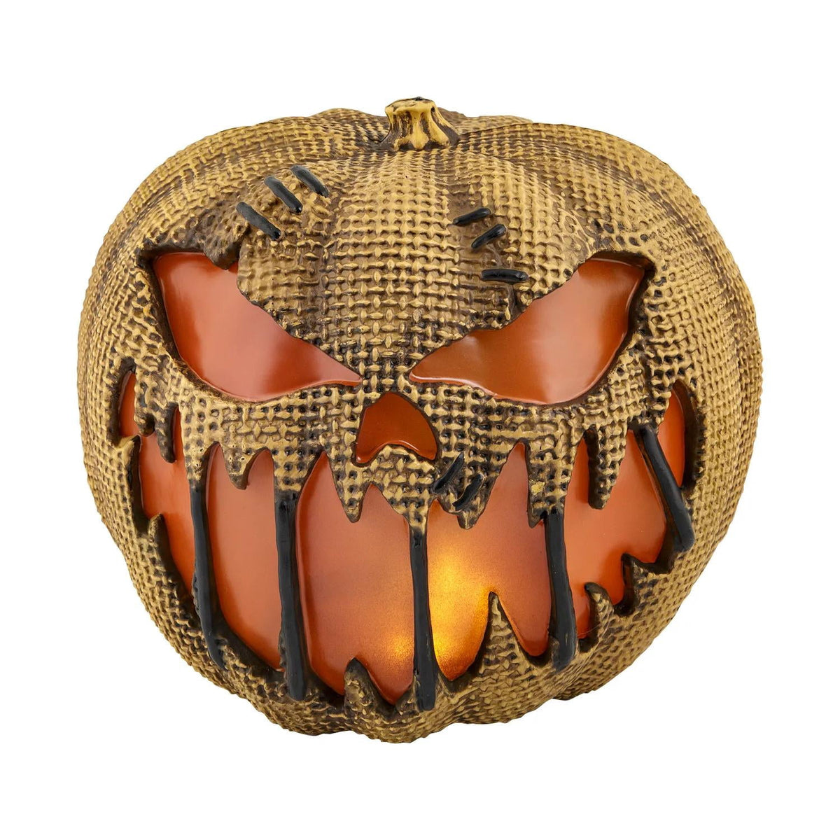 Haunt & Co 14" Animated Flaming Burlap Pumpkin