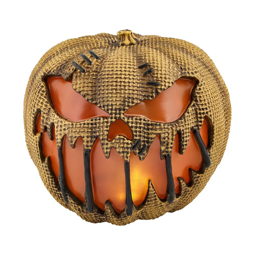Haunt & Co 14" Animated Flaming Burlap Pumpkin