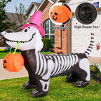 Haunt & Co Halloween Inflatables 5.7 FT Halloween Skeleton Dog Inflatable, Halloween Skeleton Puppy Inflatable with Build-in LEDs, Outdoor Clearance for Halloween Holiday Party