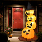 Haunt & Co Costway 6.8FT Halloween Inflatable Pumpkin Combo Blow up Pumpkins w/ Witch - s Hat