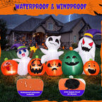 Haunt & Co (2 pack) 7ft Long Halloween Inflatable with Lights,Pumpkin Ghost