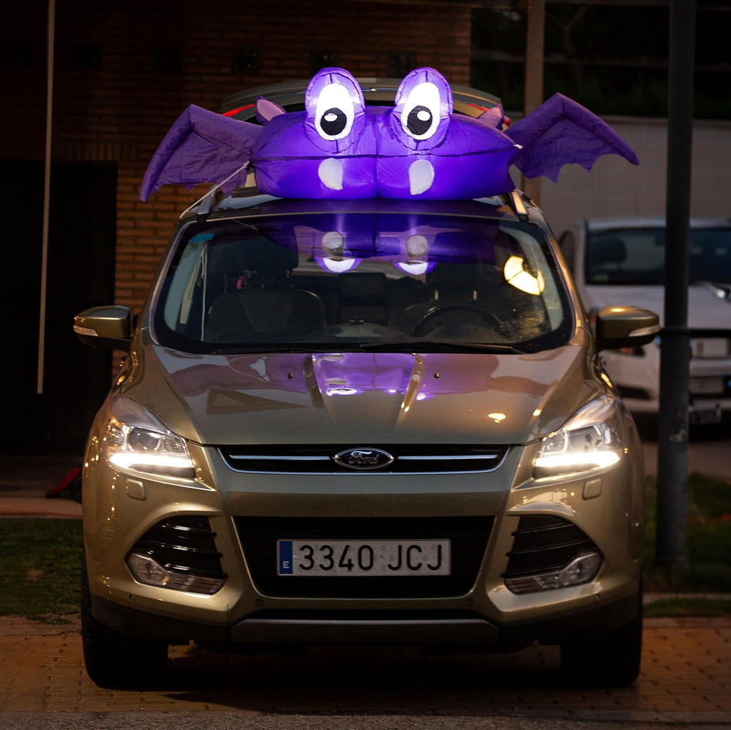 Haunt & Co Zone Tech 6 FT Inflatable Bat Car Trunk Decor with Built-in LEDs, Blow Up Decoration for Halloween (1-Pack)