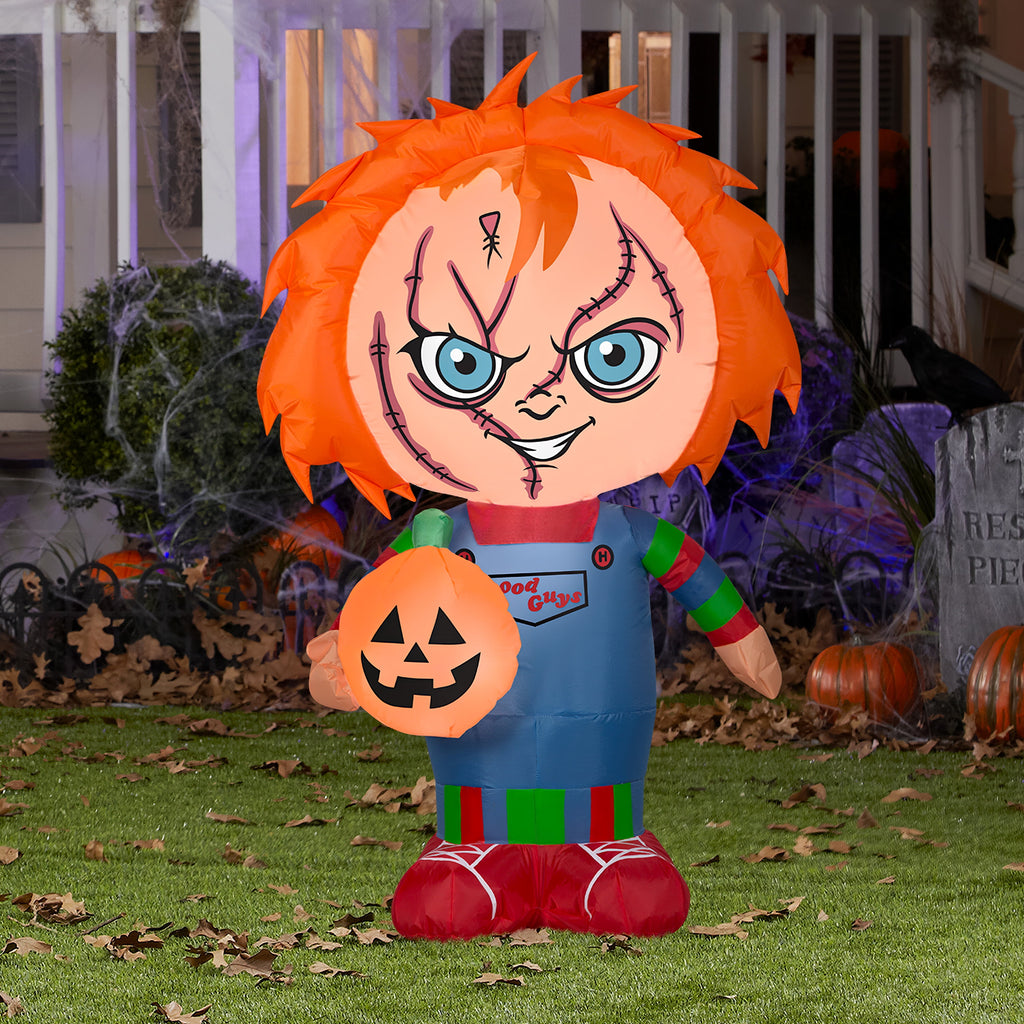 Haunt & Co Airblown Stylized Chucky SM Inflatable - Halloween - Red