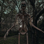 Haunt & Co 8 ft Tall Motion-Activated Towering Skeleton, Premium Talking Halloween Animatronic Decoration, Plug-In