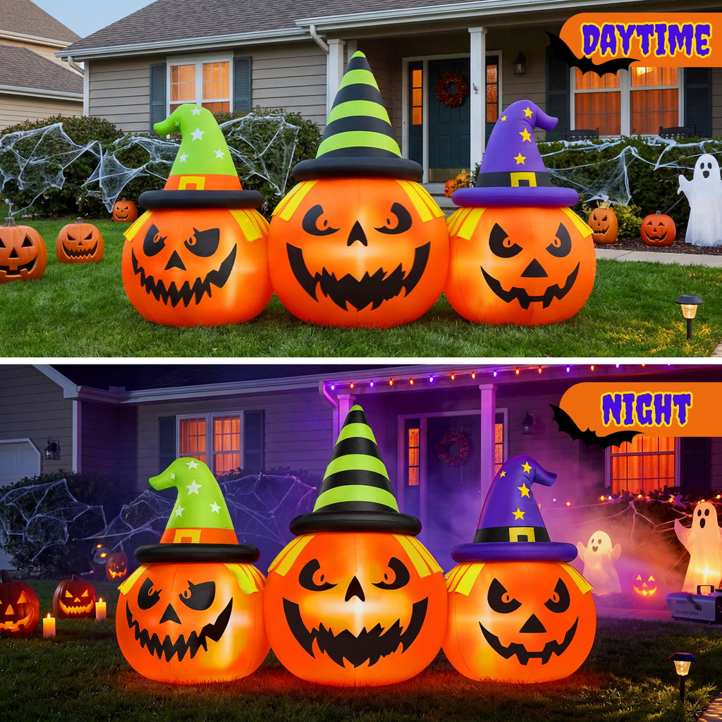 Haunt & Co 6FT Halloween Inflatable Pumpkins Decorations with LED Lights, Halloween Blow Ups Decoration for Home Party