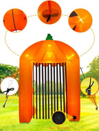 Haunt & Co 9.5ft Halloween Inflatable Pumpkin Arch with LED Lights - Outdoor/Indoor Yard Decoration
