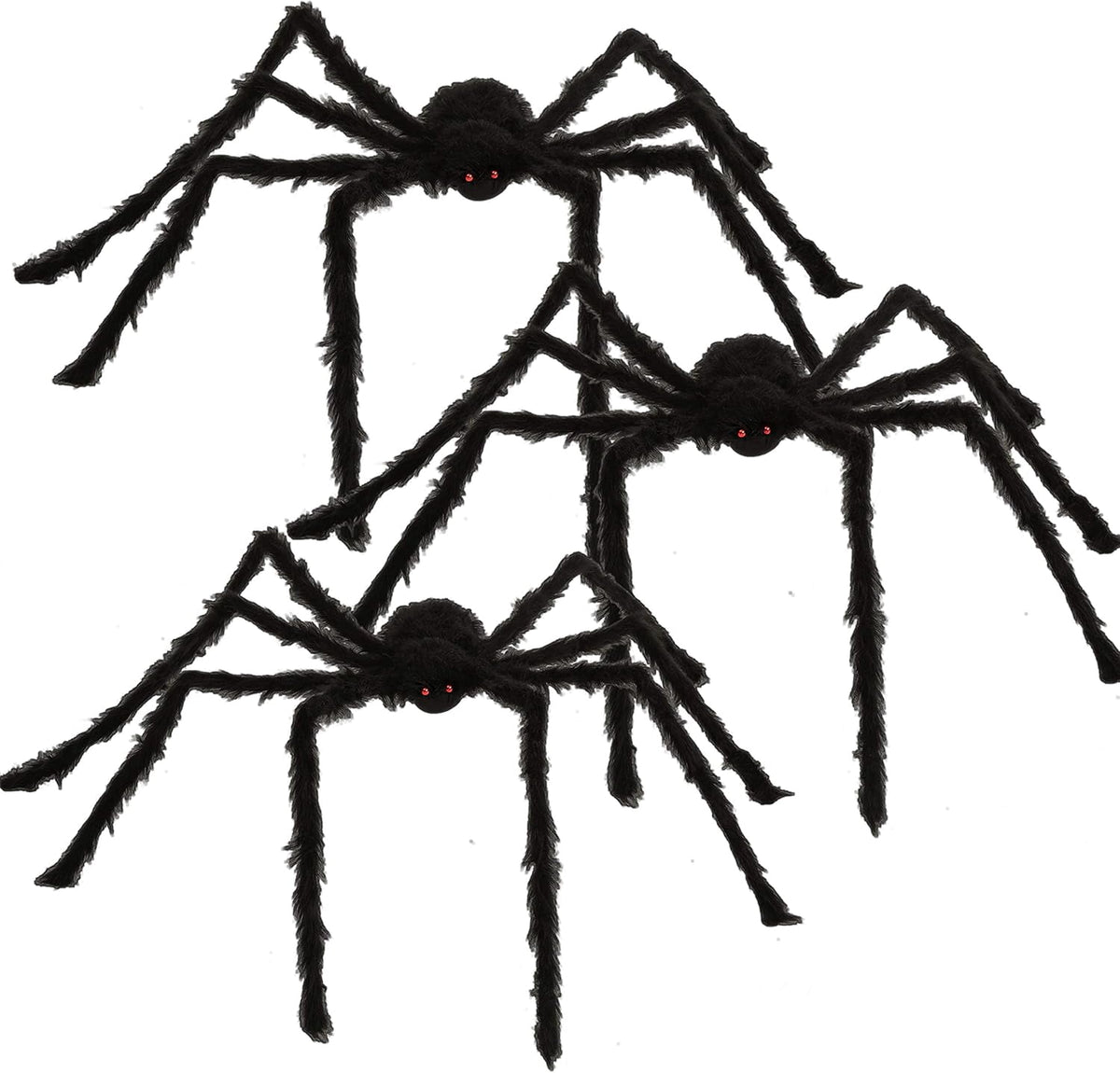 Haunt & Co 3 Pack 5 FT Giant Spider ,Scary Spider Outdoor Party Decorations Props ,Black