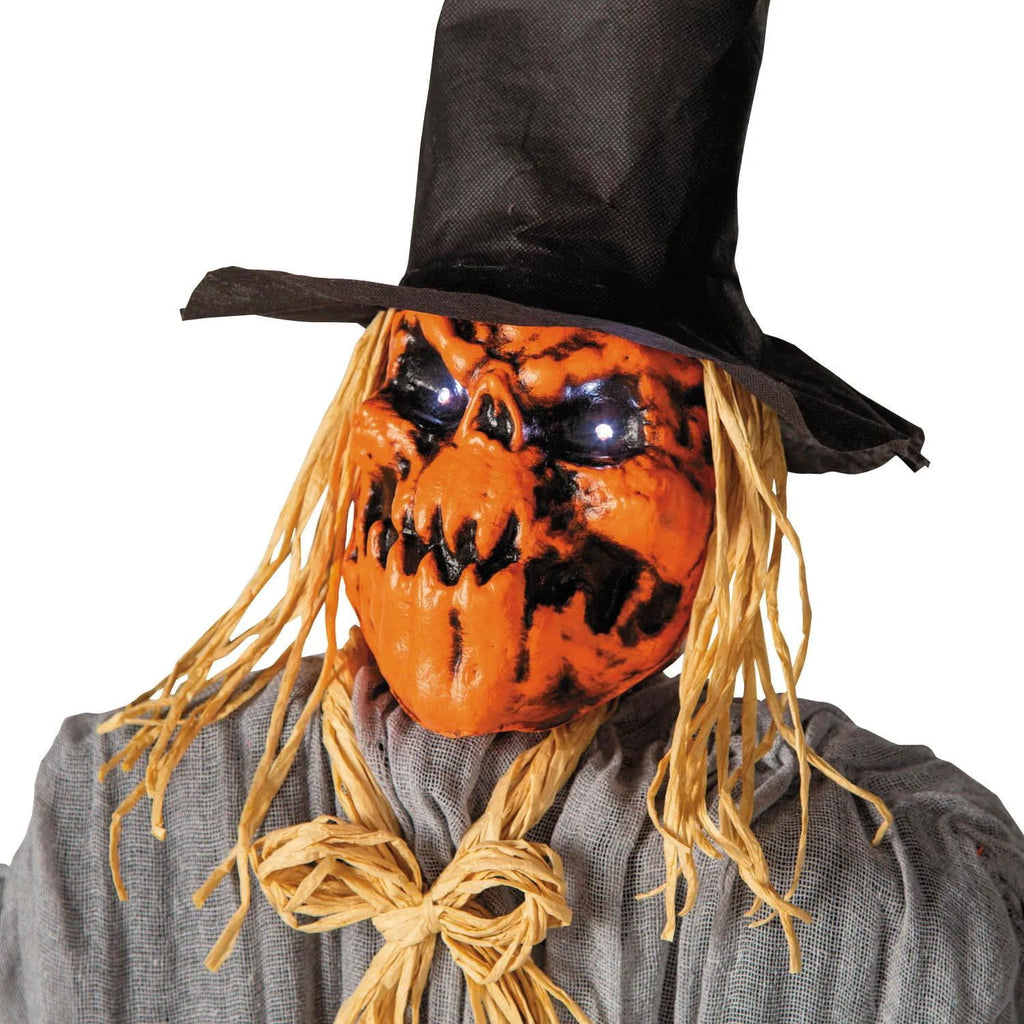 Haunt & Co 5 Ft. 8" Animated Head Turning Pumpkin Scarecrow