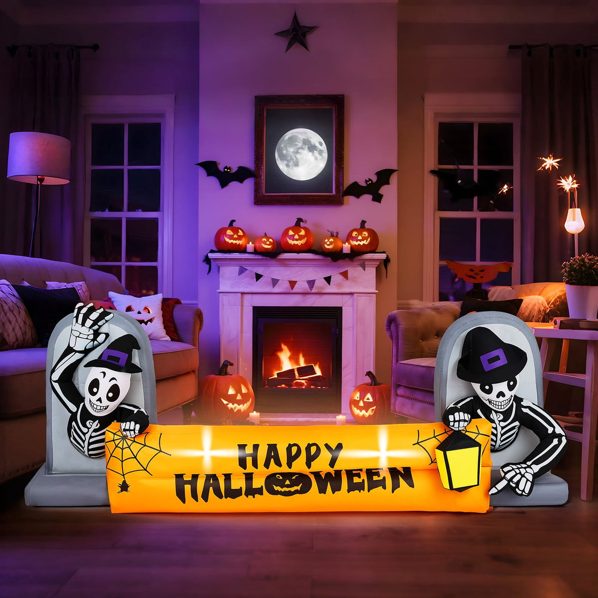 Haunt & Co 10' Halloween Inflatables Outdoor Halloween Tomb Decoration Banner Blow up Decor
