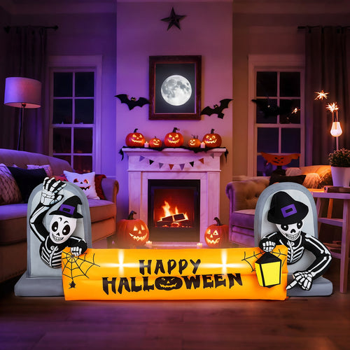 Haunt & Co 10' Halloween Inflatables Outdoor Halloween Tomb Decoration Banner Blow up Decor