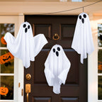Haunt & Co 3 pack Hanging Ghosts , 20 inch LED Glowing Ghost Outdoor Lights