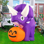 Haunt & Co Halloween Inflatable 5 FT Halloween Dinosaur Inflatable, Inflatable Halloween Dinosaur Halloween Dinosaur Decorations with LED Lights, Inflatables Clearance for Holiday
