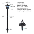 Haunt & Co 2-Pack Haunted House Solar Post Lights - Spooky with Eerie Glow, 40" Rust-Proof Stake, Auto On/Off