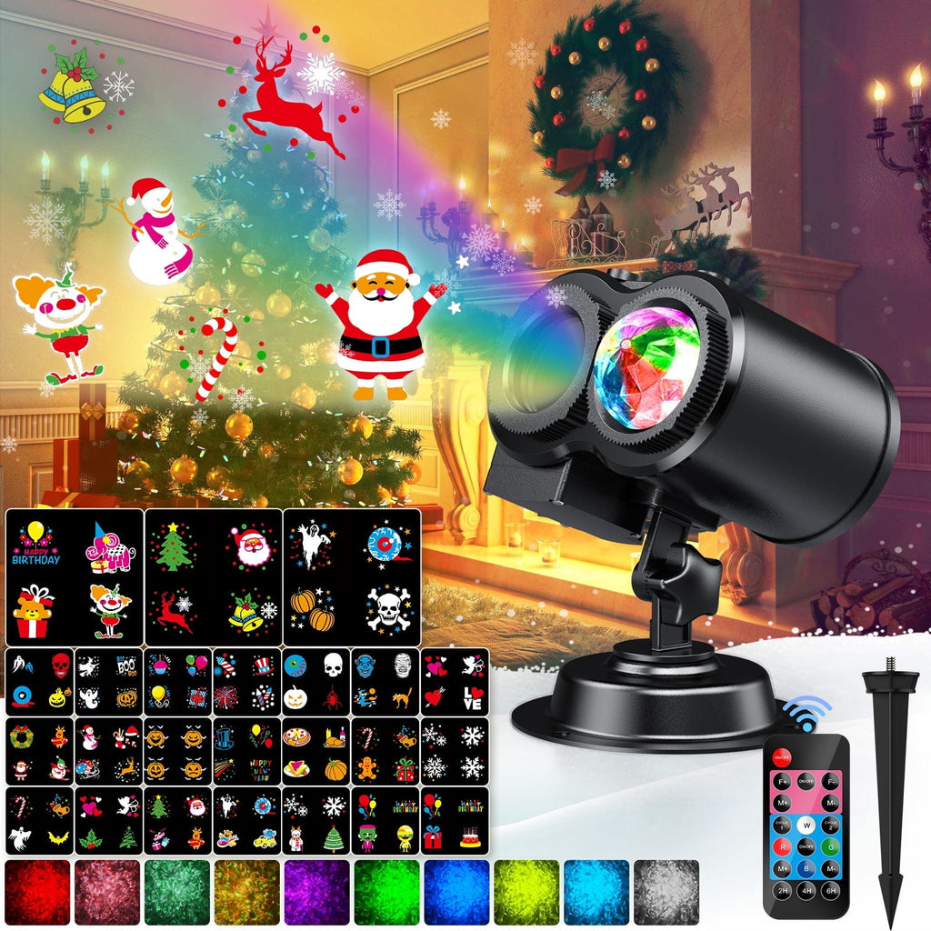 Haunt & Co Outdoor HD projector light, remote control 16 switchable modes, Christmas Halloween celebrations, birthdays, weddings and parties, waterproof light show