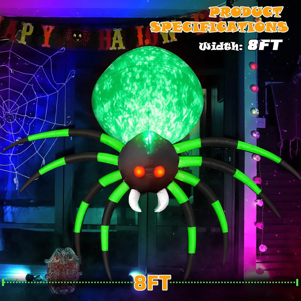 Haunt & Co 8FT Halloween Spider Inflatables Outdoor Decorations