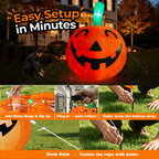 Haunt & Co 10ft Halloween Inflatable Pumpkin Decoration with Built-in LED Lights