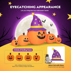 Haunt & Co SPECSTAR 6ft Long Halloween Inflatable LED Lighted Pumpkin Family Blow up Outdoor Lawn Yard Decoration