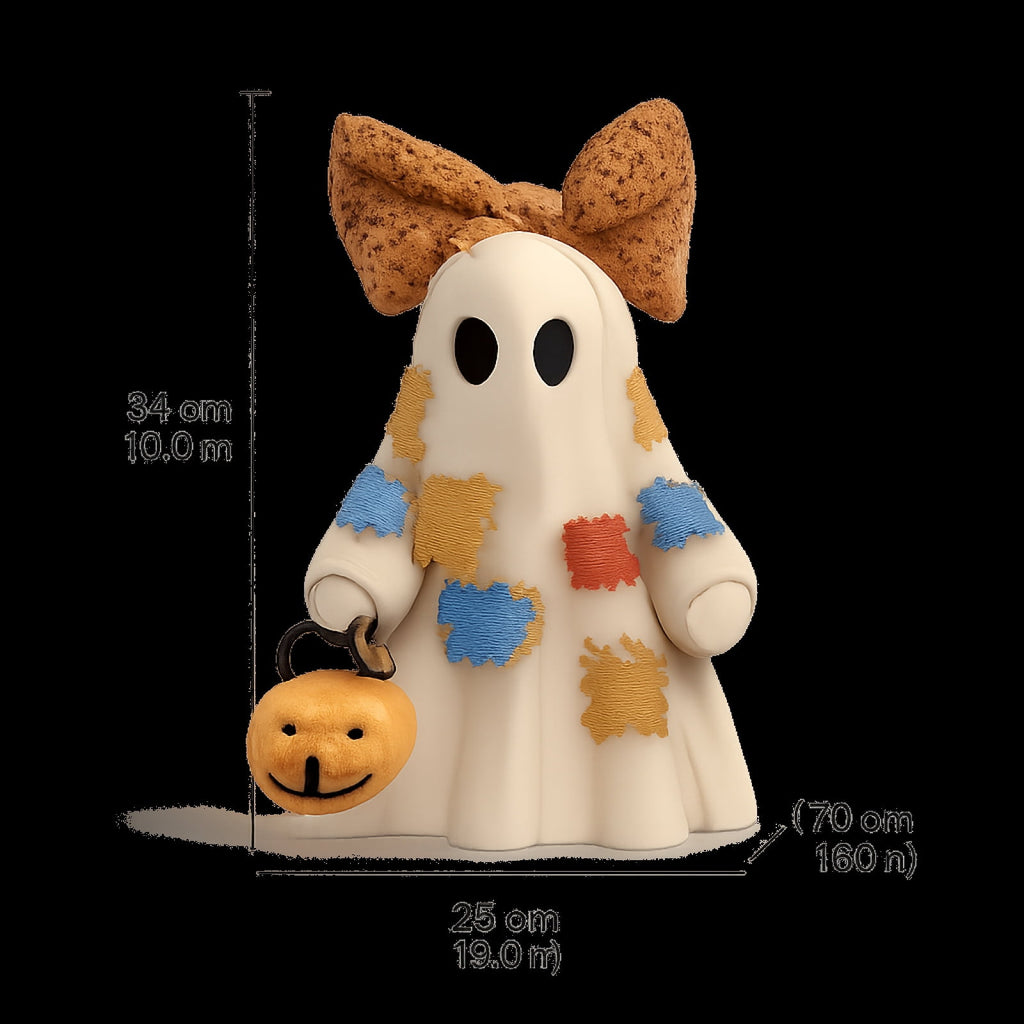 Haunt & Co GIPQJK Summerween Cute Ghost Resin Figure with Bow Tie Holding Pumpkin Statue, Creative Halloween Desktop Shelf Home Decor Ornament A