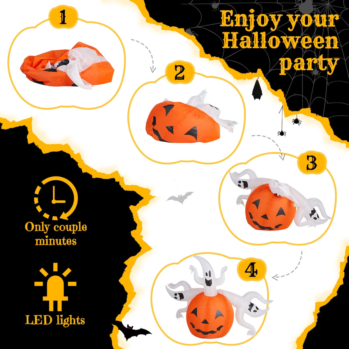 Haunt & Co Halloween Ghost and Pumpkin Outdoor Halloween Inflatables