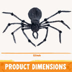 Haunt & Co 45inch Giant Spider ,Scary Spider Halloween Outdoor Party Decorations Props ,Black