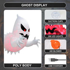 Haunt & Co 4.6 FT Halloween Inflatable Ghost Blow Up Ghost Broke Out from Window Halloween Decor