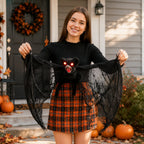 Haunt & Co Spooky Halloween Bat Hanging Prop, Large Scary Bat Decoration with LED Red Eyes, Creepy Black Bat Ornament for Halloween Haunted House, Door, Yard Decor