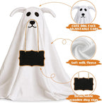 Haunt & Co Clearance Outdoor 2 Pack Spooky Ghost Dog Light-Up Freestanding Swinging Ghost for Front Door Porch Yard Lawn Home Party