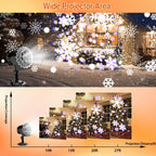 Haunt & Co Outdoor high brightness snowflake projection light, holiday decoration ambient light, Christmas Halloween laser light, light show, waterproof function, indoor home, Christmas, wedding Mother's Day