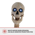Haunt & Co 8 ft Tall Motion-Activated Towering Skeleton, Premium Talking Halloween Animatronic Decoration, Plug-In