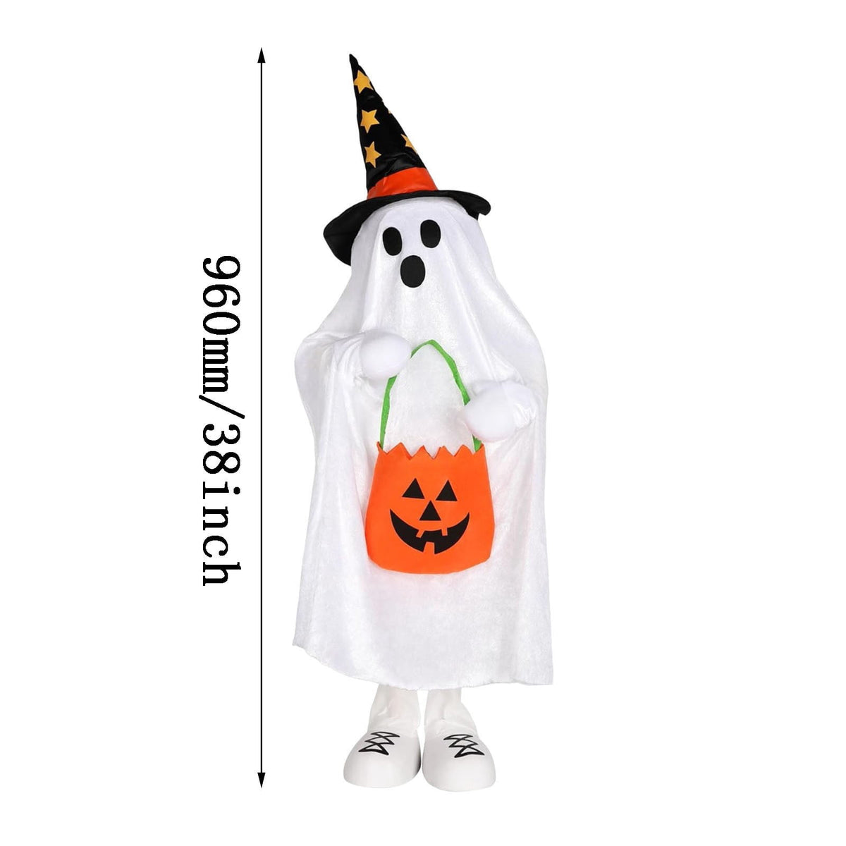 Haunt & Co Halloween Ornament Ghost Candy Ghost Glowing Decoration With Candy Pocket For Trick Or Treat