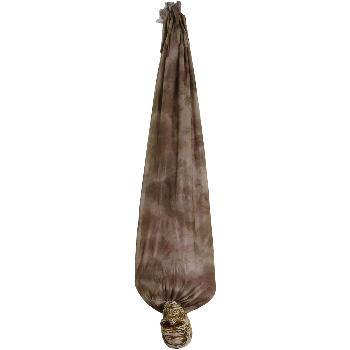 Haunt & Co 5 ft Animatronic Upside-Down Shaking Mummy with Sounds and Light-Up Eyes for Scary