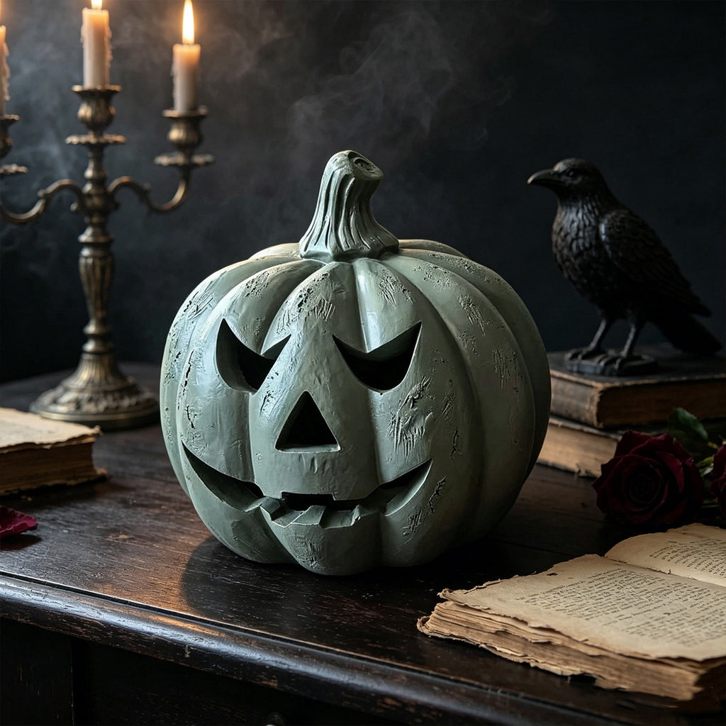 Haunt & Co Bwomeauty Halloween Gifts, 1pc Resin Pumpkin Ornaments - Suitable For Holiday Decoration, Holiday Decor