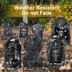 Haunt & Co Halloween Foam RIP Graveyard Tombstones, 7Pack(3 x L-Size + 4 x XL-Size) Foam Tombstone for Halloween Party Outdoor Decorations