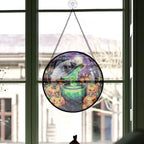 Haunt & Co Christmas Gift Idea - Halloween Pumpkin Gothic Halloween Spooky Stained Glass Hanging Ornament - Classic Christmas Tree Decoration, Holiday Gift for Dad, Mom, Friends, Family