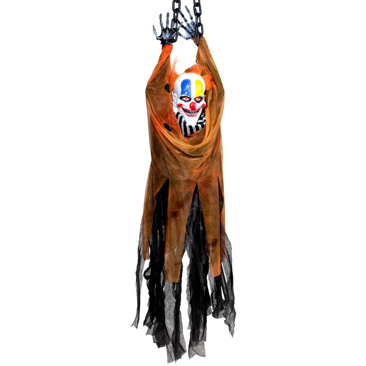 Haunt & Co 42" Animated Halloween Clown with LED Eyes Decoration