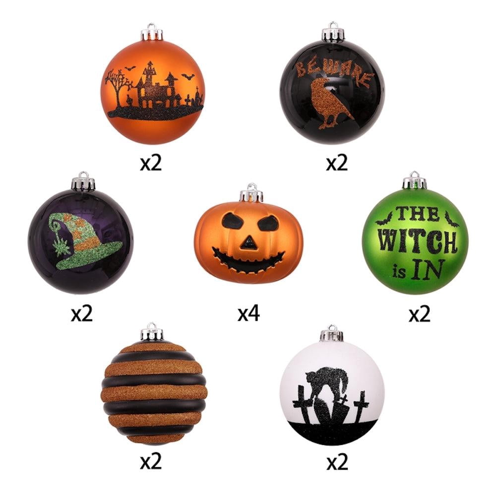Haunt & Co Halloween Ornament Round Ball 16 Piece Set