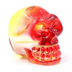Haunt & Co HOOUN 8pcs 2inch Electroplated Multicolor Carved Skull Crystal Ornaments Halloween