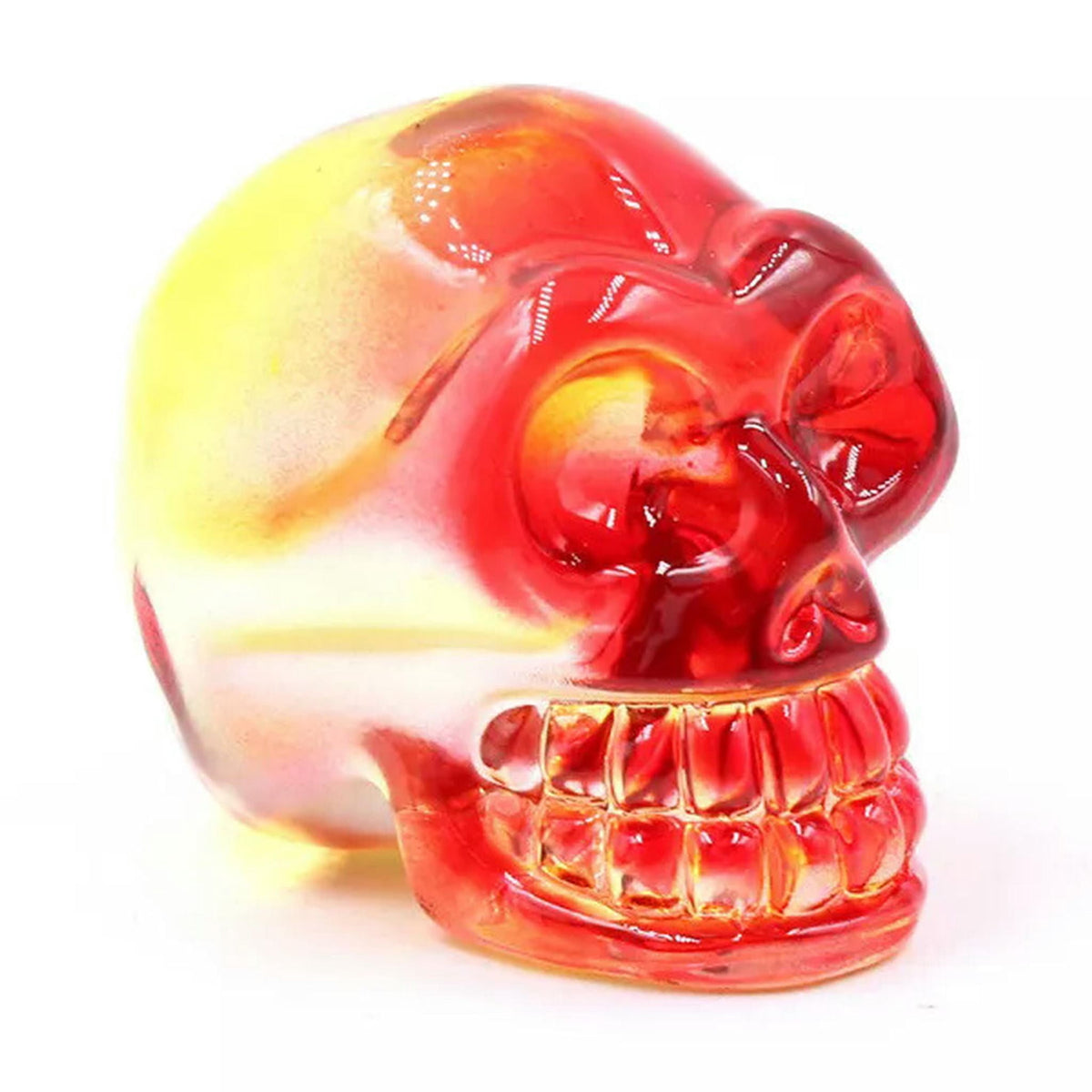 Haunt & Co HOOUN 8pcs 2inch Electroplated Multicolor Carved Skull Crystal Ornaments Halloween