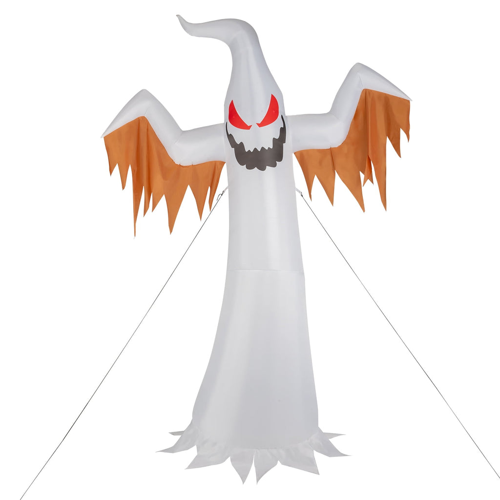 Haunt & Co 12FT Halloween Inflatables Ghost Outdoor w/ Scary Flames,4pcs LED Lights