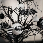 Haunt & Co Halloween Skeleton Black and White Ornament Set