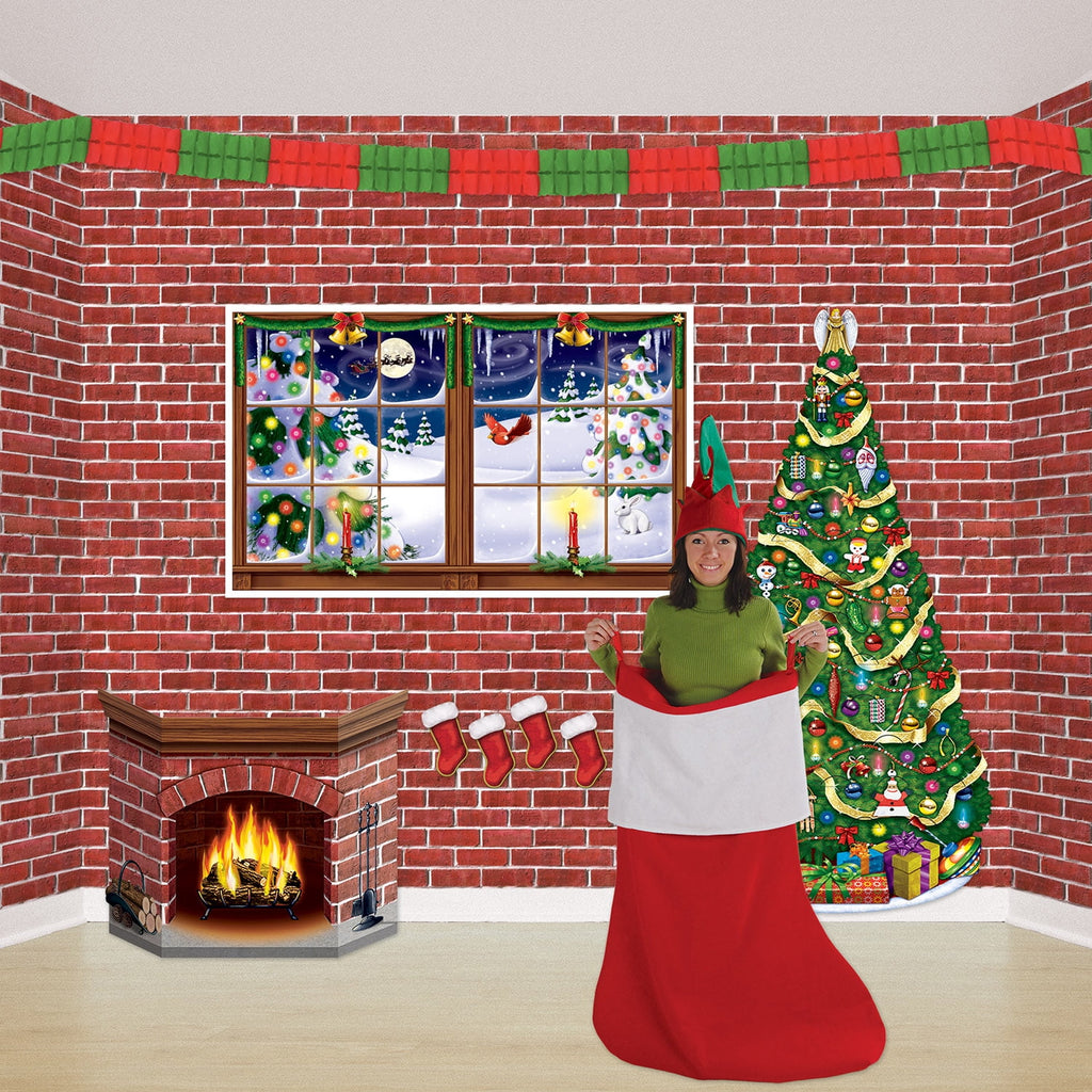 Haunt & Co Brick Wall Backdrop Party Accessory (1 count) (1/Pkg)