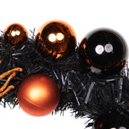 Haunt & Co Northlight Spiders and Ornaments Small Tinsel Halloween Wreath - 18" - Orange and Black - Unlit