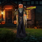 Haunt & Co 7FT Halloween Animatronic Standing Pumpkin Man The Sound Activated Halloween Prop