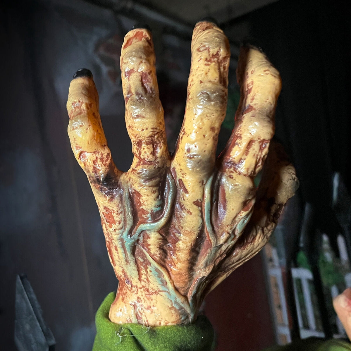 Haunt & Co 4.4 ft Voice-Sensor Impaled Zombie Halloween Animatronic
